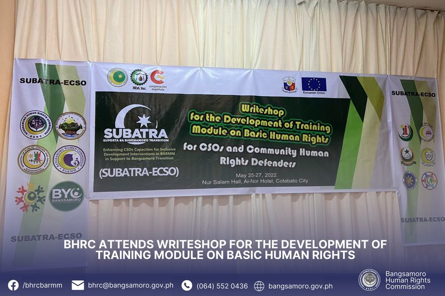 BHRC attends BDA SUBATRA-ECSO Writeshop for the Development of Training Module on Basic Human Rights